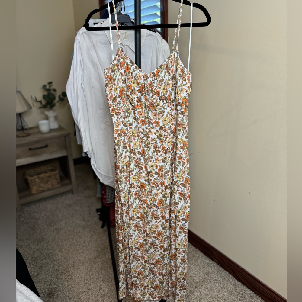Floral orange dress